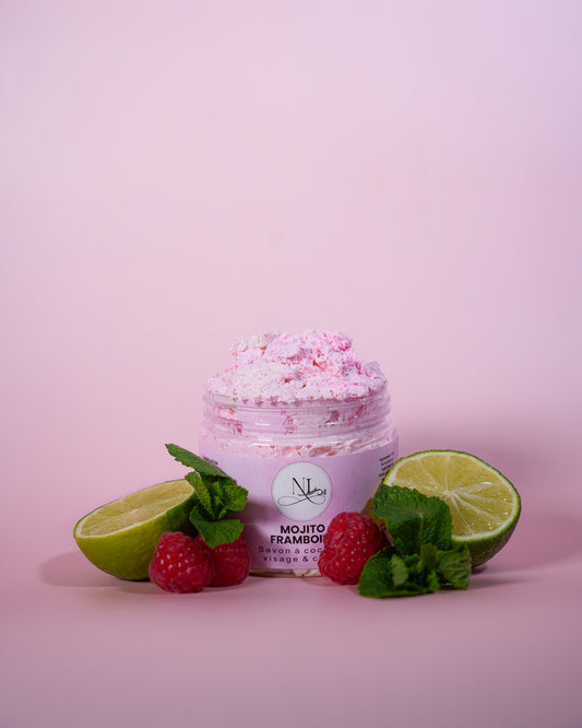 savon fouette chantilly de douche mojito framboise parfum frais et gourmand les douceurs de nl