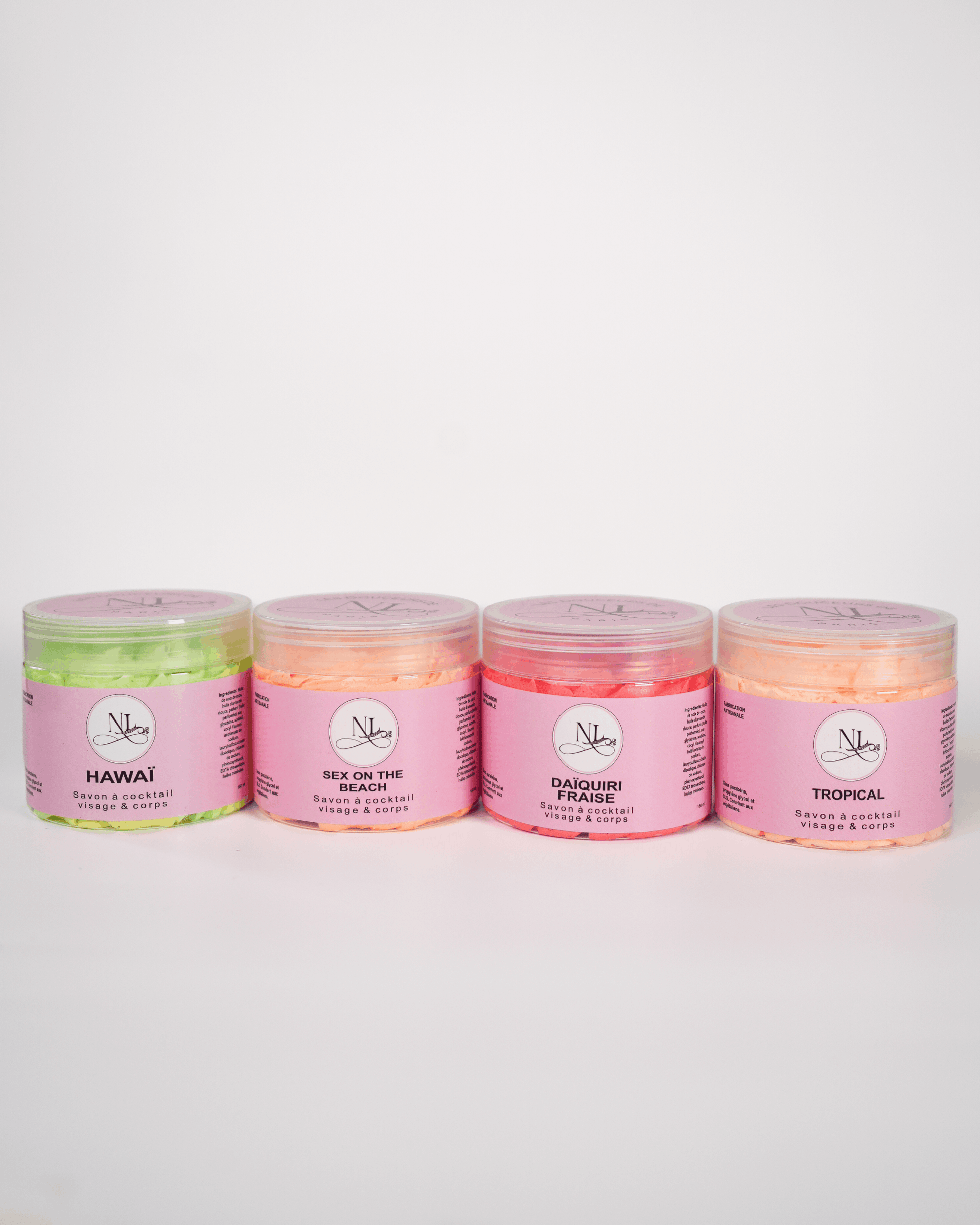 pack savons fouettes chantilly de douche hydratant parfum cocktail texture legere les douceurs de nl