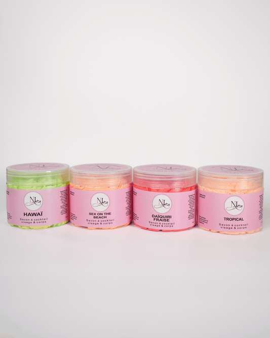 pack savons fouettes chantilly de douche hydratant parfum cocktail texture legere les douceurs de nl