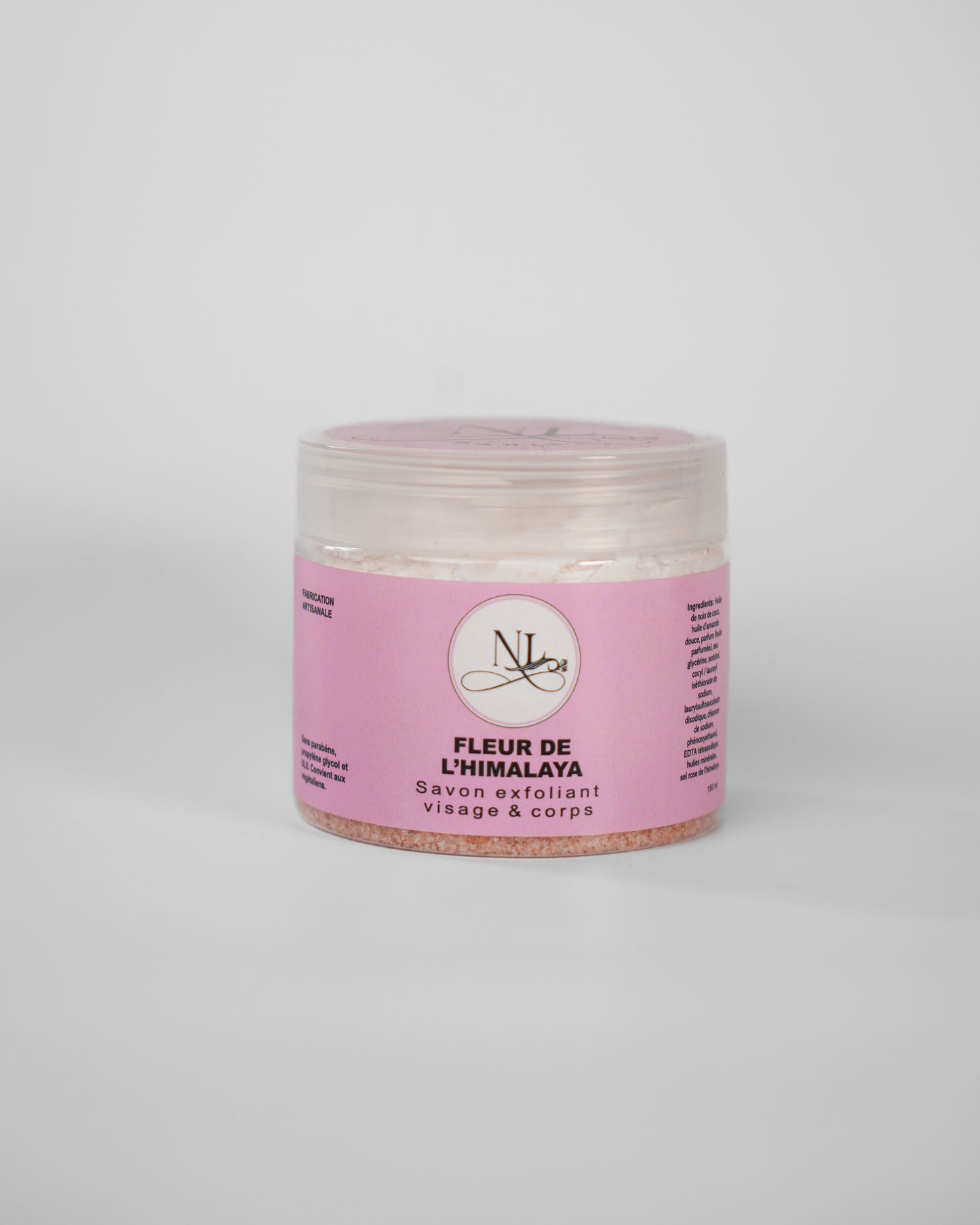 savon fouette exfoliant fleur himalaya sel rose de l'Himalaya parfum coco delicat peau sensible les douceurs de nl